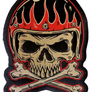 VINTAGE HELMET SKULL PATCH