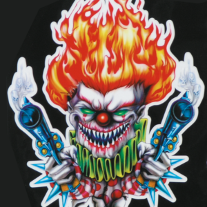 Gun Toting Clown decal 7.33"x10.39"