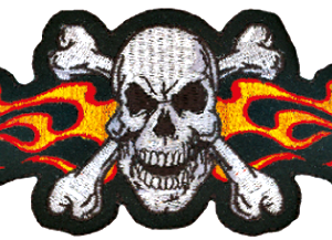 Yellow Flame Skull Mini Patch