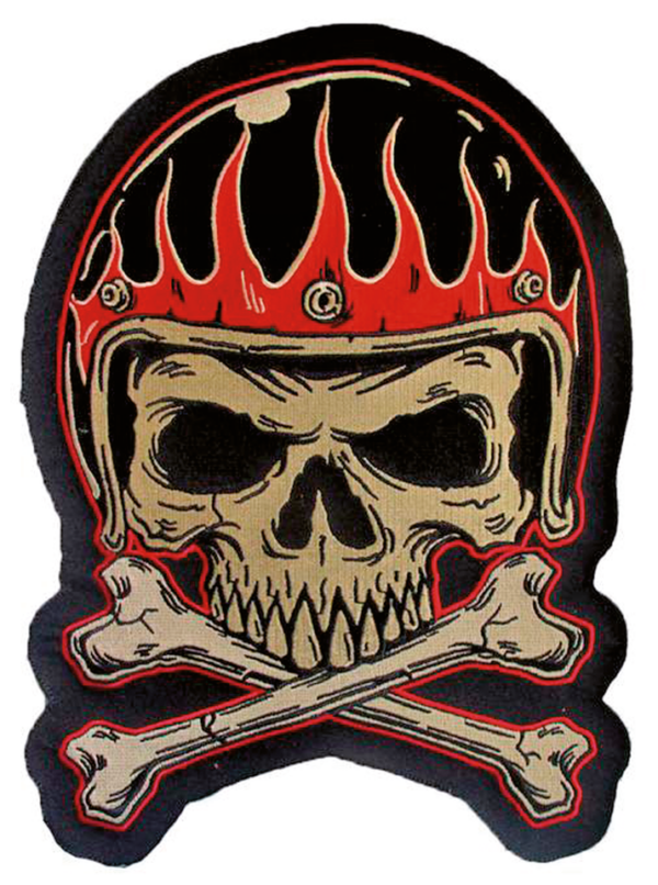 VINTAGE HELMET SKULL PATCH